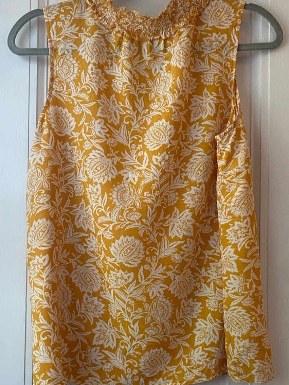 white floral print top blouse shirt XL - Picture 3 of 3